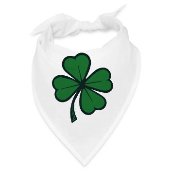 Glückliches vierblättriges Kleeblatt - Bandana - Weiß - Vorne