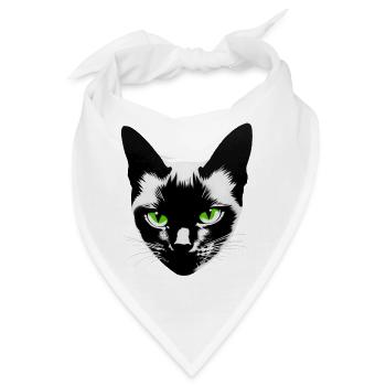 Katzengesicht - Bandana - Weiß - Vorne