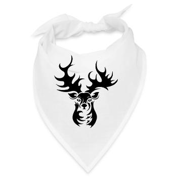Rentier Elch Hirsch Geweih Illustration Symbol - Bandana - Weiß - Vorne