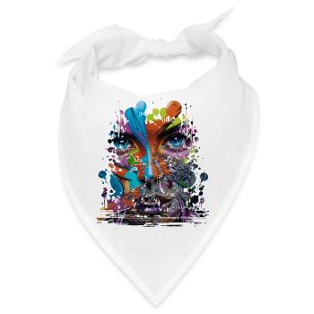 Graffiti Street Art Sprühfarben Cooler Künstler Retro - Bandana - Weiß - Vorne