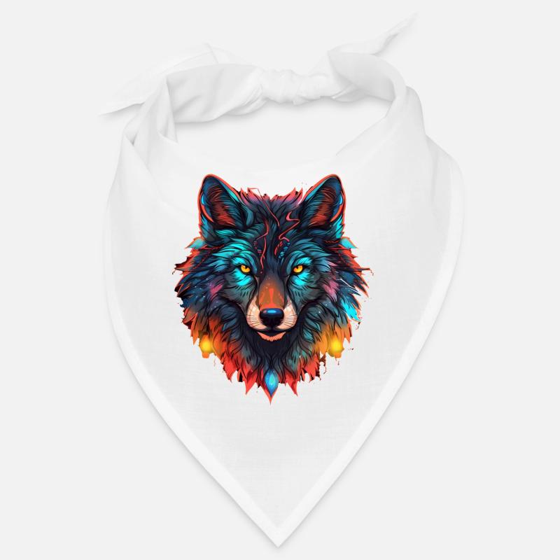 Wolf mit Weihnachtslichtern, Liebe Wölfe Bandana