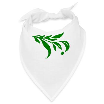 Schnörkel Ranke Zweig - Bandana - Weiß - Vorne