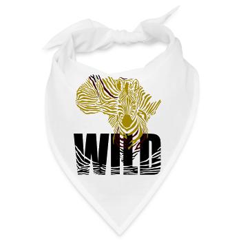 Africa map with zebra head and skin - Bandana - Weiß - Vorne
