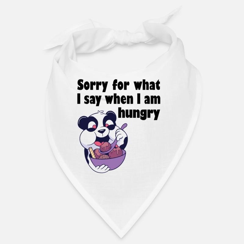 Panda affamé avec bol de crème glacée Bandana