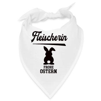 Fleischerin Ostern Geschenk Fleischerei Meisterin - Bandana - Weiß - Vorne