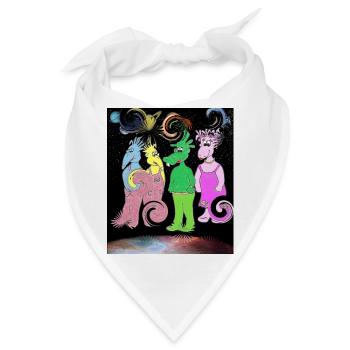 Space Belly Buttons Fan Artikel Shirt Becher Cap - Bandana - Weiß - Vorne
