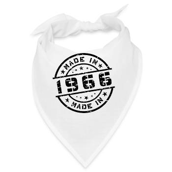 Geburtsjahr Geburtstag Born In - Made in 1966 - Bandana - Weiß - Vorne