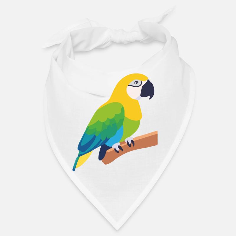 Oiseau perroquet coloré sur branche Bandana