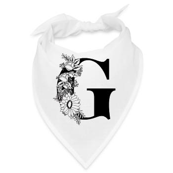 Blumenbuchstabe g schwarz-weiß - Bandana - Weiß - Vorne