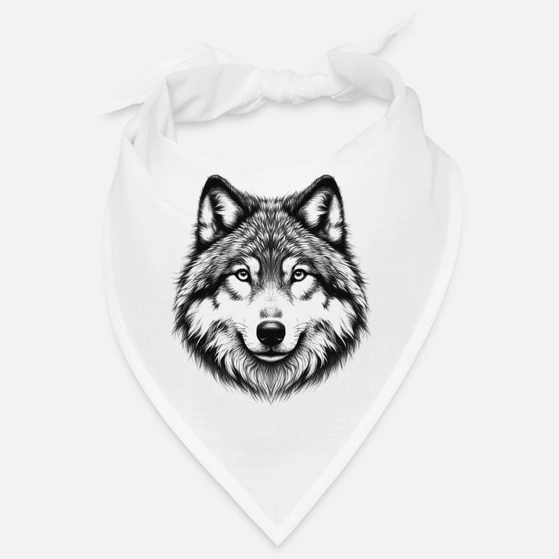 Wolf - Bandana - Weiß