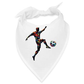dynamischer Fußballspieler spielt Fußball - Bandana - Weiß - Vorne
