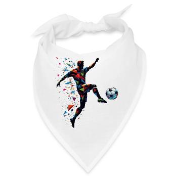 dynamischer Fußballspieler spielt Fußball - Bandana - Weiß - Vorne