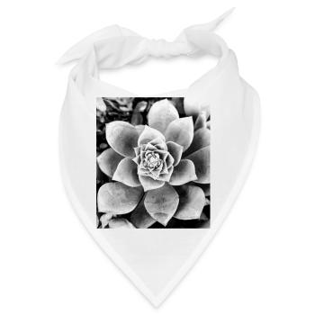 schwarz-weiße Blume - Bandana - Weiß - Vorne