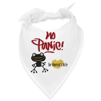No Panic, he doesn't bite, Frosch - Bandana - Weiß - Vorne