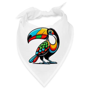 Harlekin Tukan - Bandana - Weiß - Vorne