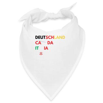 Länderfarben Schriftzug Collage - Bandana - Weiß - Vorne