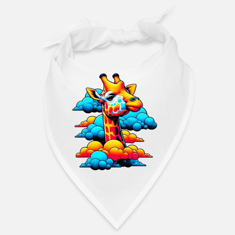 Giraffe with head in cloud clouds Bandana