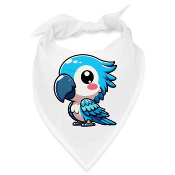 Papagei - Bandana - Weiß - Vorne