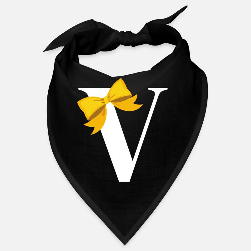 Letter V yellow bow Bandana