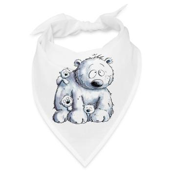 Eisbär Mit Eisbär Baby I Polarbär - Bandana - Weiß - Vorne