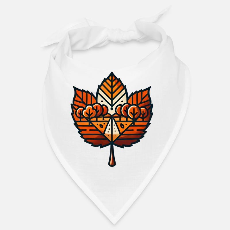 Blatt mit herbstlicher Landschaft Bandana