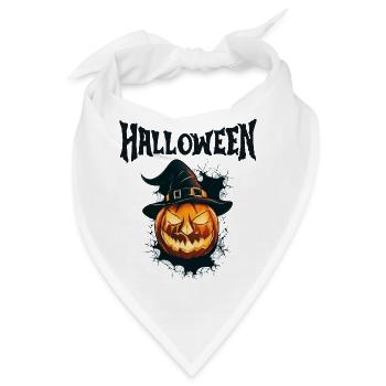 Halloween, Kürbis, Hexerei, Angst - Bandana - Weiß - Vorne