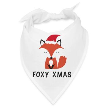 Niedlicher Fuchs mit Weihnachtsmütze Foxy Xmas - Bandana - Weiß - Vorne