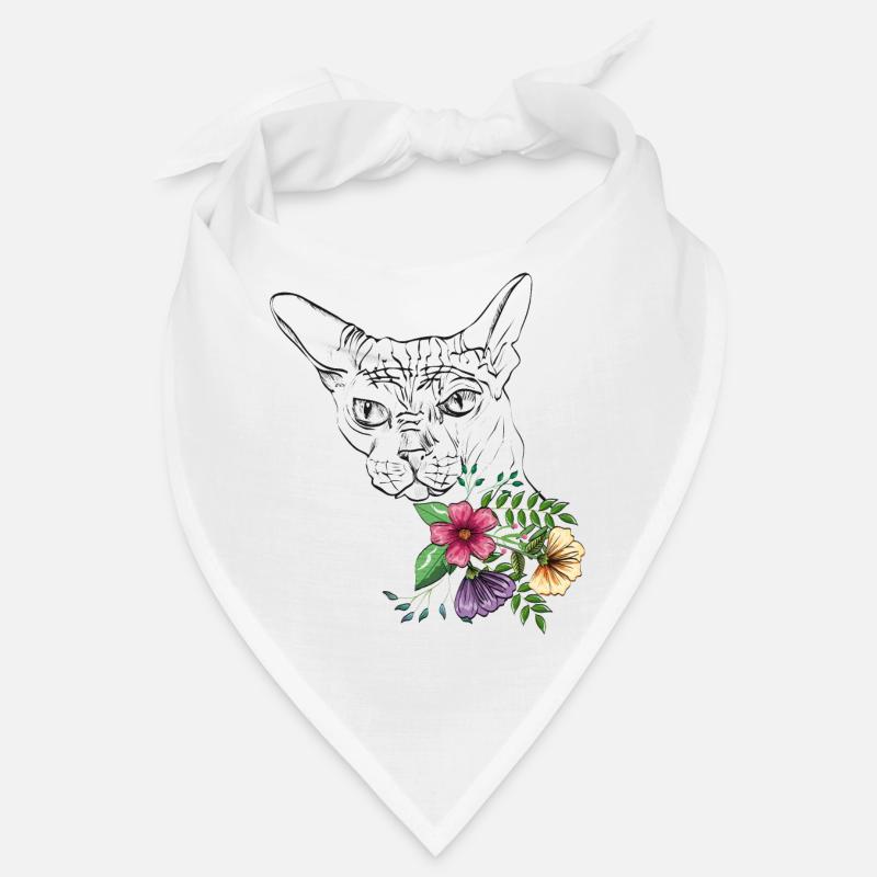 Chat avec des fleurs Bandana