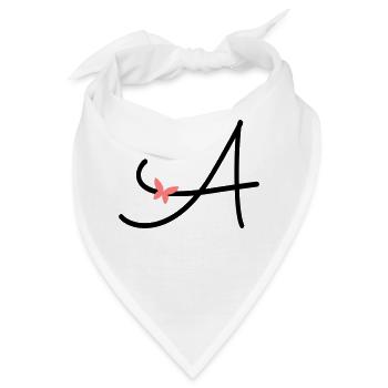 Buchstabe A Anfangsbuchstabe Schmetterling - Bandana - Weiß - Vorne