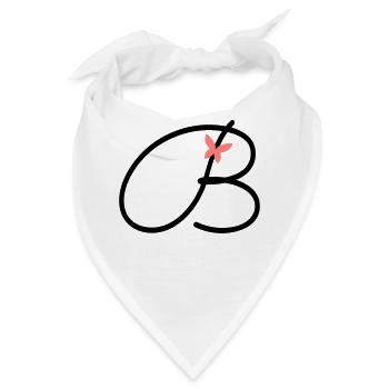 Buchstabe B Anfangsbuchstabe Schmetterling - Bandana - Weiß - Vorne