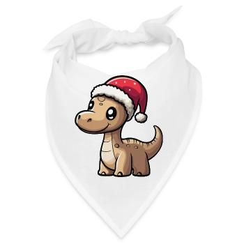 Dinosaurier brontosaurus Weihnachten - Bandana - Weiß - Vorne