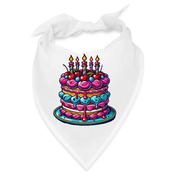 Geburtstagskuchen Torte - Bandana - Weiß - Vorne