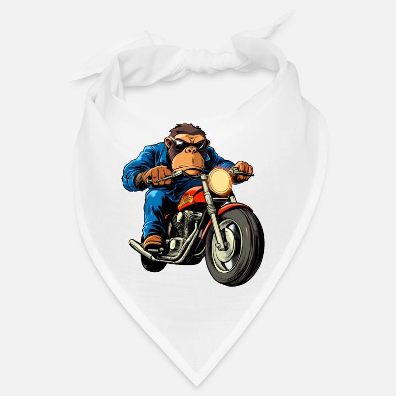 Motorradfahrer Affe Bandana
