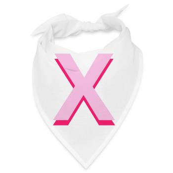 Pop und moderner rosa Buchstabe X - Bandana - Weiß - Vorne