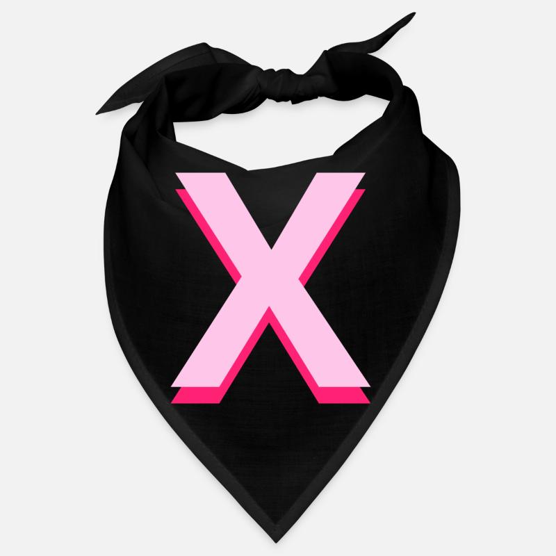 Pop and modern pink letter X Bandana