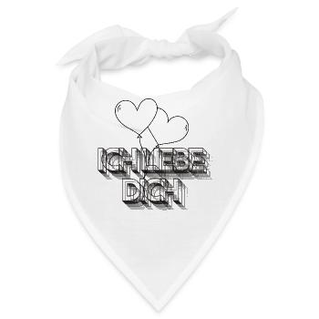 Ich liebe Dich - Bandana - Weiß - Vorne