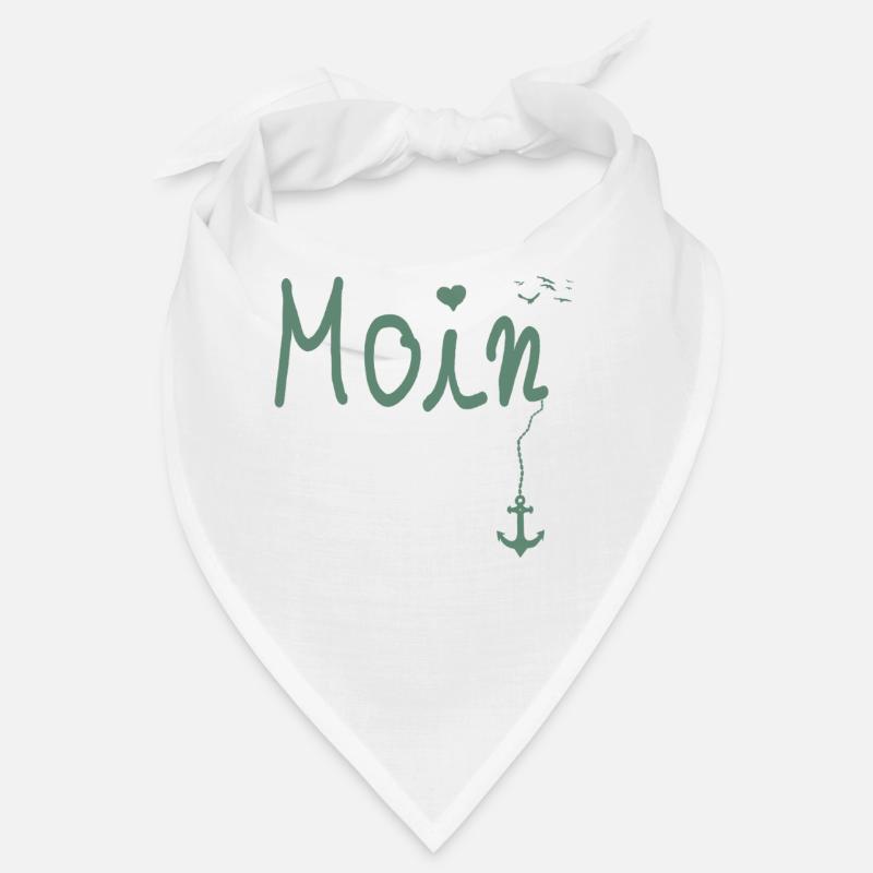 Moin Begrüßung Moin mit Möwe - Bandana - Weiß