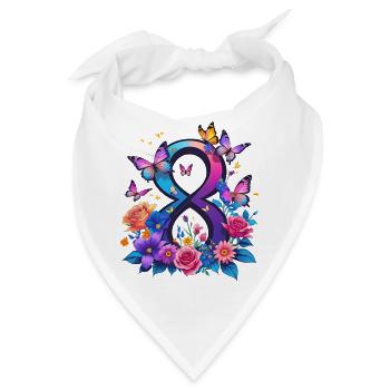 Frauentag: 8. Marsch gemeinsam für Stärke und Freiheit - Bandana - Weiß - Vorne