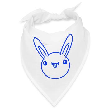 Hase Lustig Gesicht Grimasse Albern Ulkig Lächeln - Bandana - Weiß - Vorne