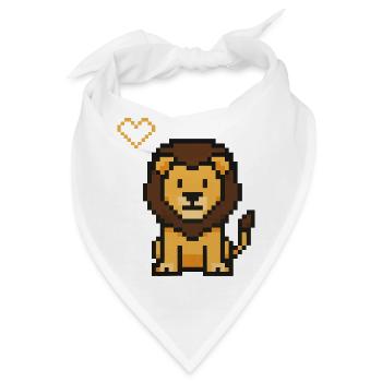 Löwe Pixel - Bandana - Weiß - Vorne