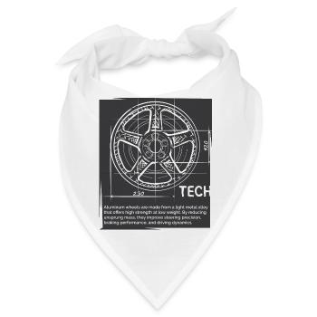 Tuning Autos und Felgen - Rad Illustration - Bandana - Weiß - Vorne
