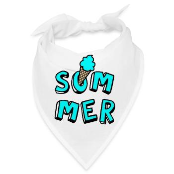 Sommer Eis Waffel Comicstyle Fun Lebensfreude Fan - Bandana - Weiß - Vorne