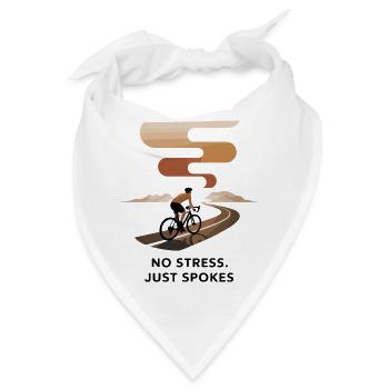 Kein Stress, nur Speichen Radfahren Kunst - Bandana - Weiß - Vorne