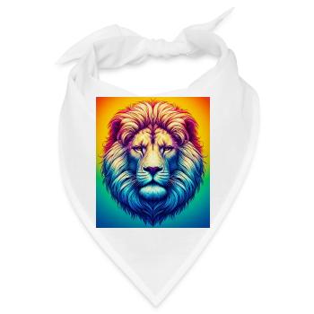 Löwe - Bandana - Weiß - Vorne