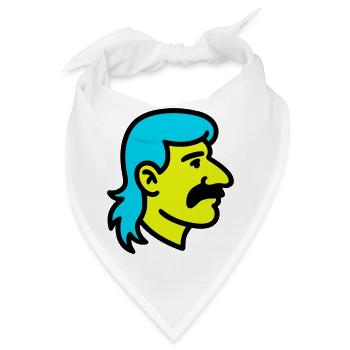 Vokuhila Man Pop Art - Bandana - Weiß - Vorne