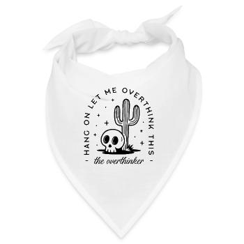 Überdenker, zu viel nachdenken, lustig, introvertiert, ängstlich - Bandana - Weiß - Vorne