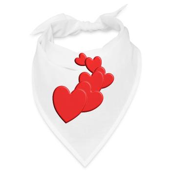 Herzige Herzchen Liebe Design - Bandana - Weiß - Vorne