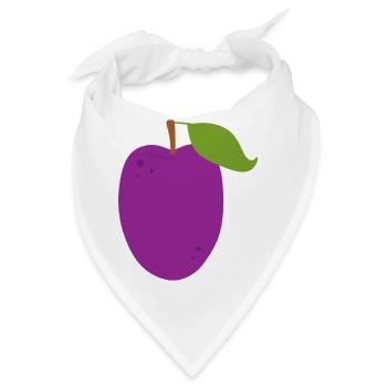 Lebendige Pflaumenfrucht Illustration - Bandana - Weiß - Vorne