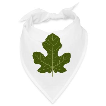 Feige Grünes Blatt Natur Design - Bandana - Weiß - Vorne