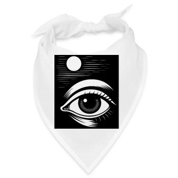 Auge Mond Nacht Kunst Illustration - Bandana - Weiß - Vorne